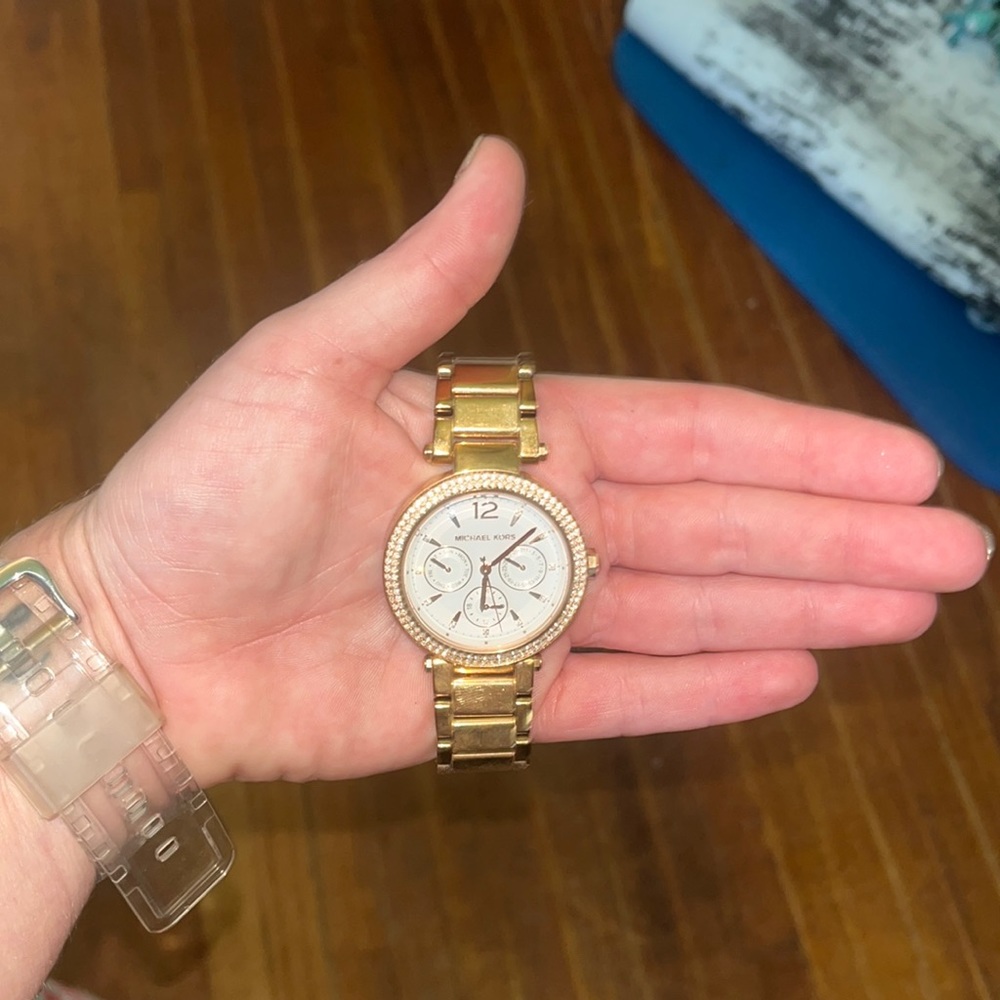 MK rose gold watch